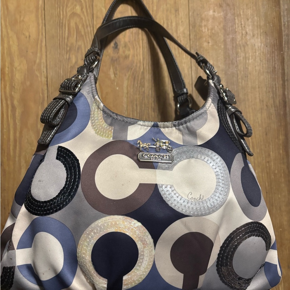 Coach Blue and Gray optic c purse